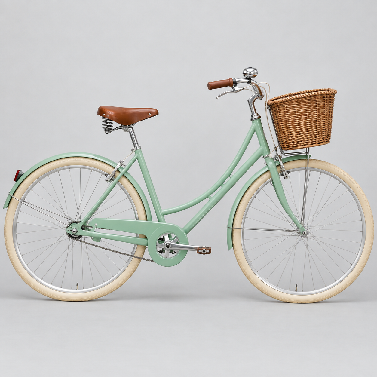 Reference image 2 for Kling 4.0: a mint green vintage bicycle, used as @image_2