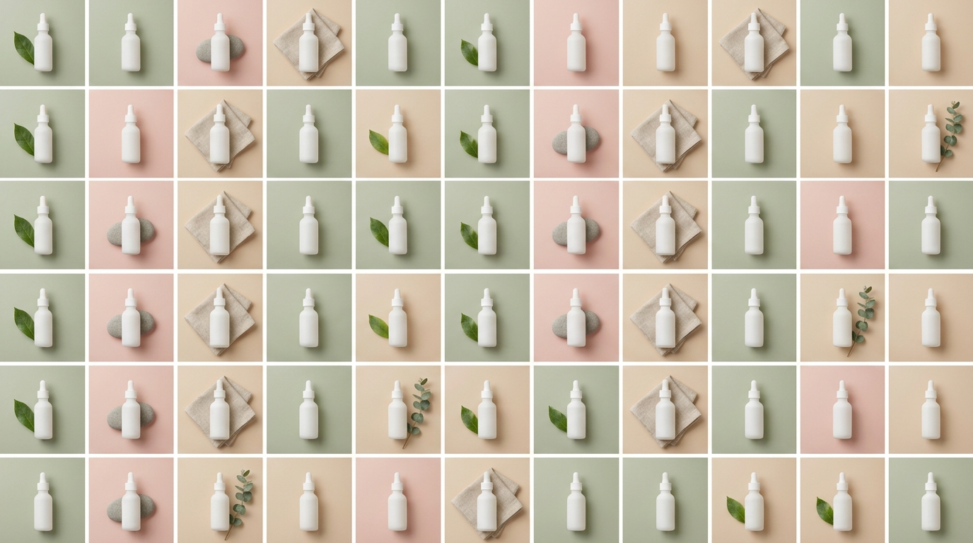 High-volume ecommerce product photo variations generated as a batch grid with Nano Banana 2 Lite on Kubeez